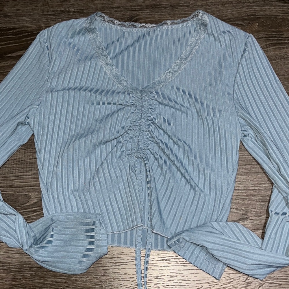 romwe blue v neck